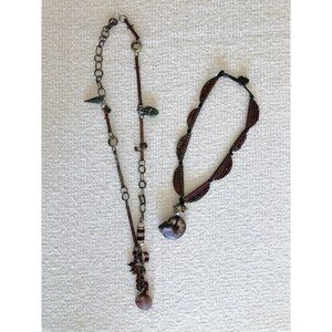 2 Artisan-crafted Dystopian Amulet Necklaces OOAK